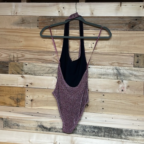 Out From Under by Urban Outfitters size SP Sparkling Pink Halter V-neck Bodysuit - Picture 8 of 11